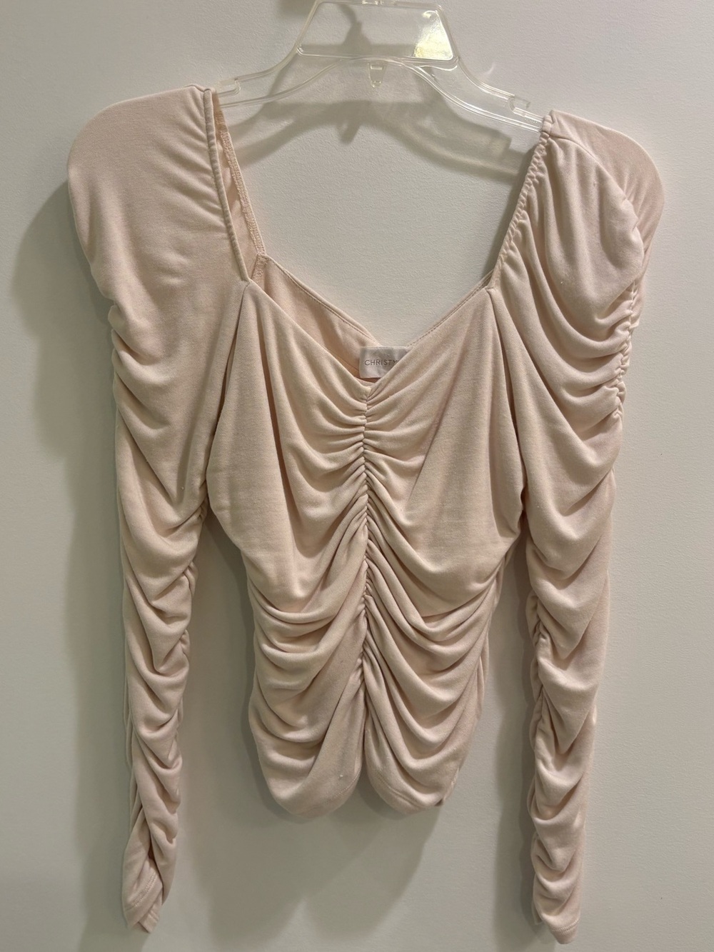 Christy Lynn Cream Long-Sleeve square Neck top